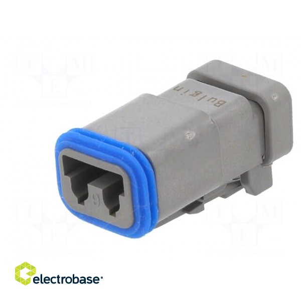 Connector: wire-wire | PX0 | female | plug | for cable | PIN: 2 | grey paveikslėlis 2