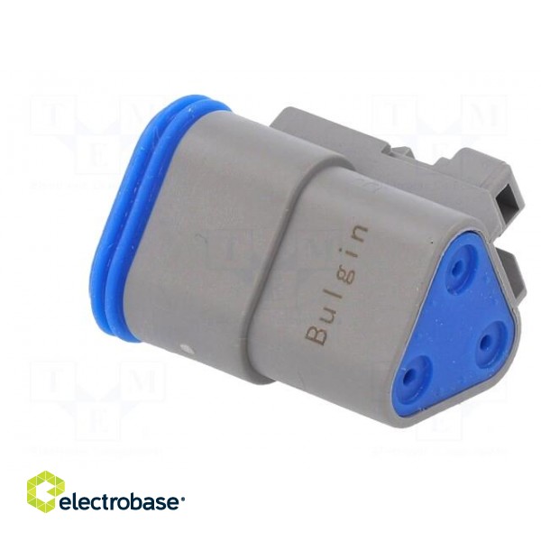 Connector: wire-wire | PX0 | female | plug | for cable | PIN: 3 | grey paveikslėlis 4