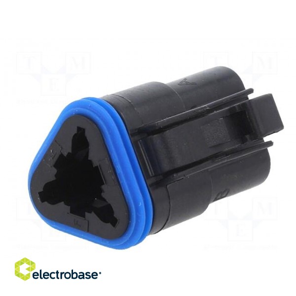 Connector: wire-wire | PX0 | female | plug | for cable | PIN: 3 | black paveikslėlis 2