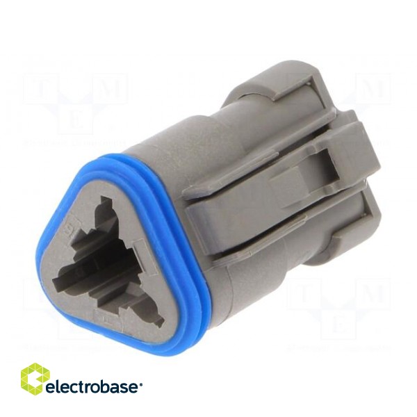 Connector: wire-wire | PX0 | female | plug | for cable | PIN: 3 | grey paveikslėlis 1