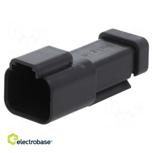 Connector: wire-wire | PX0 | male | plug | for cable | PIN: 2 | black | IP68 image 1