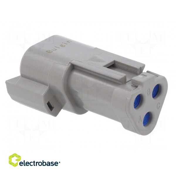 Connector: wire-wire | PX0 | male | plug | for cable | PIN: 3 | grey | IP68 image 4