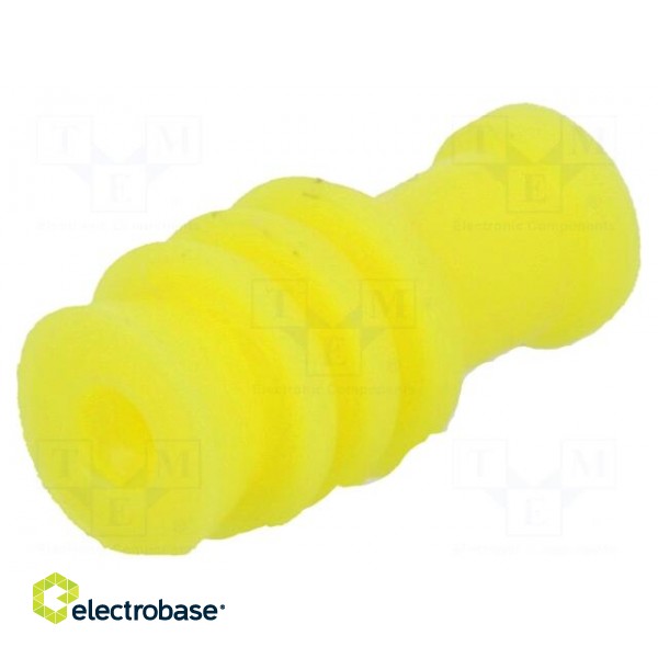 Gasket for wire | yellow | Øcable: 1.4mm | Øhole: 3.6mm