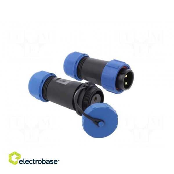 Connector: circular | male + female | PIN: 2 | 3A | IP67 | 500V фото 8