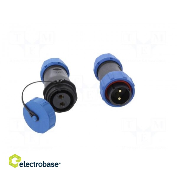 Connector: circular | male + female | PIN: 2 | 3A | IP67 | 500V фото 9