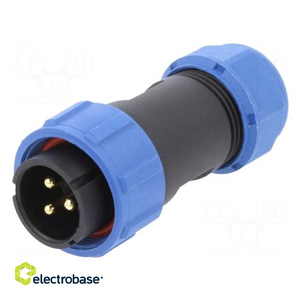 Connector: circular | male + female | PIN: 3 | 3A | IP67 | 500V image 1