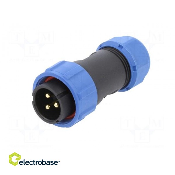 Connector: circular | male + female | PIN: 3 | 3A | IP67 | 500V image 2