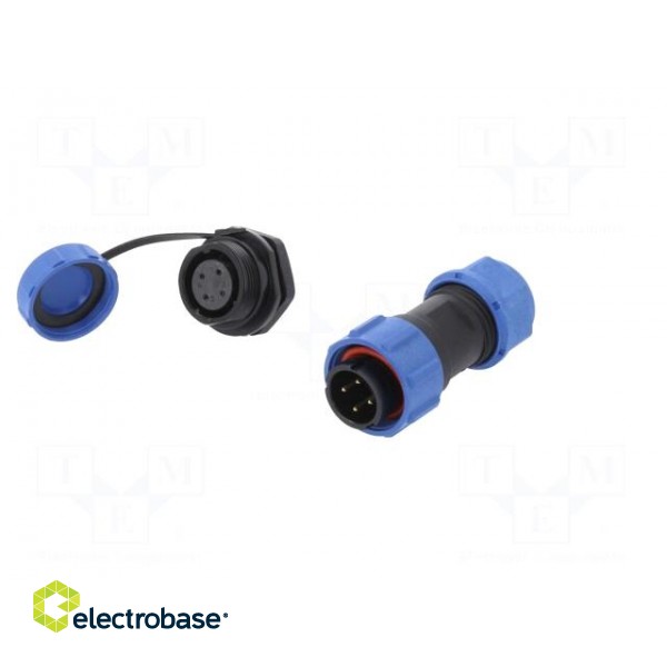 Connector: circular | male + female | PIN: 4 | 3A | IP67 | 500V image 2