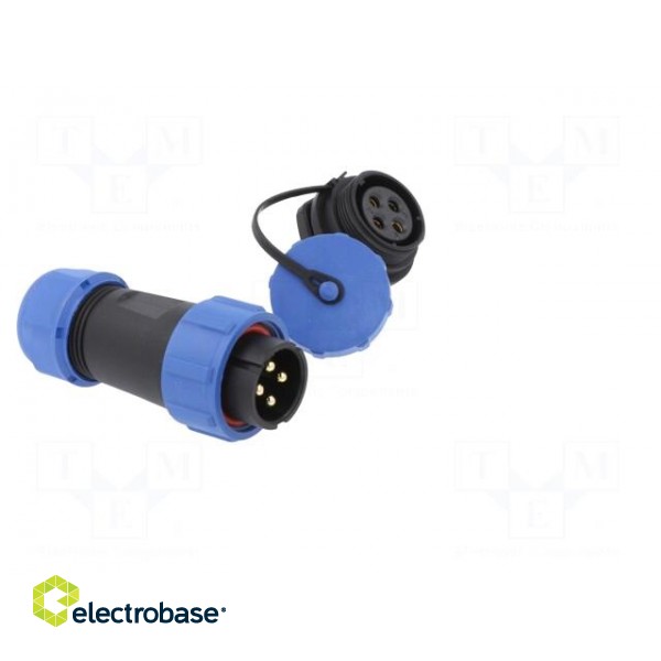 Connector: circular | male + female | PIN: 4 | 3A | IP67 | 500V фото 8