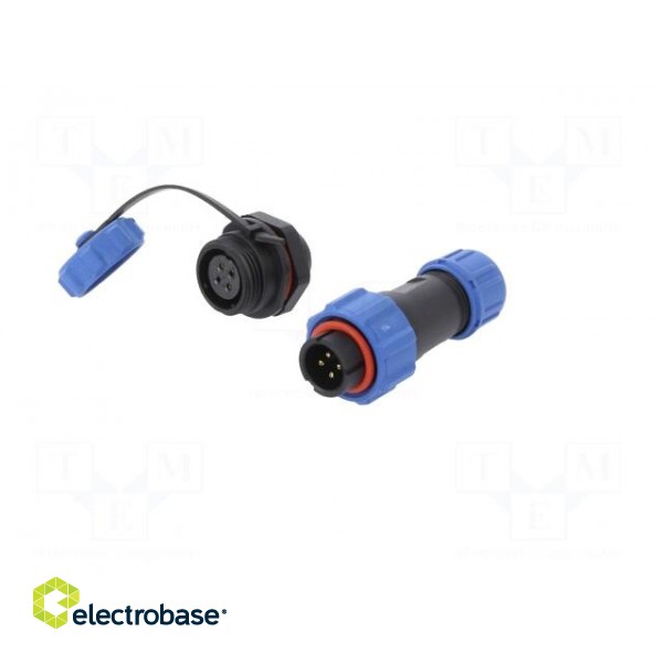 Connector: circular | male + female | PIN: 4 | 5A | IP67 | 500V image 2