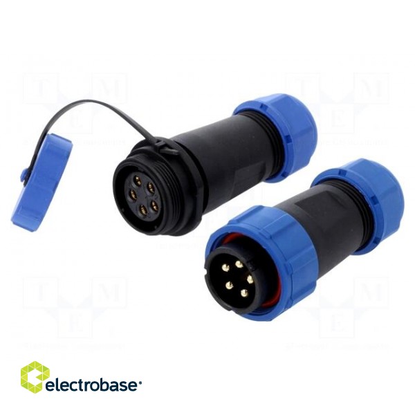 Connector: circular | male + female | PIN: 5 | 3A | IP67 | 500V image 1