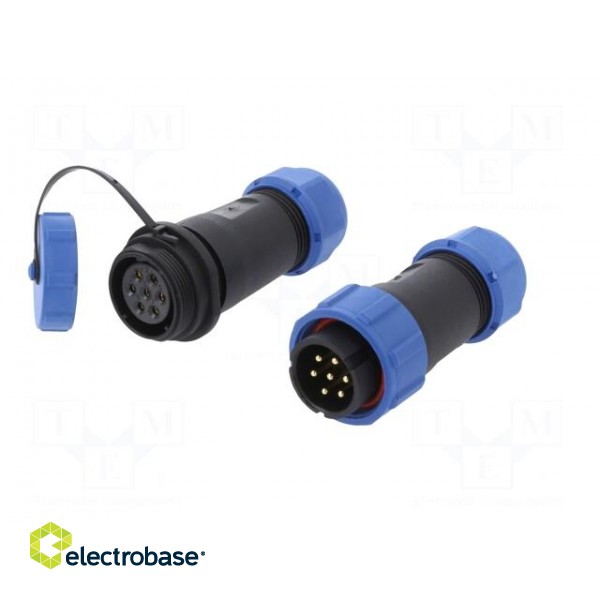 Connector: circular | male + female | PIN: 7 | 3A | IP67 | 500V image 2
