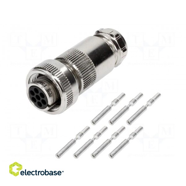 Connector: circular | plug | female | PIN: 7 | silver plated | IP65 image 1