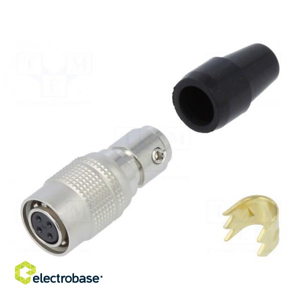 Connector: circular | HR10 | push-pull | plug | 2A | silver plated | 5mm image 1