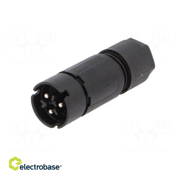 Connector: circular | plug | RST | male | PIN: 3 | silver plated | 8A | 250V paveikslėlis 2