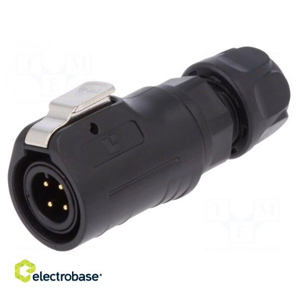 Plug | Connector: circular | size 12 | 02 | male | PIN: 4 | with latch image 1