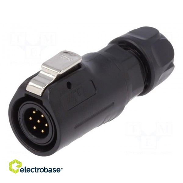 Connector: circular | plug | size 12 | 02 | male | PIN: 7 | with latch image 1