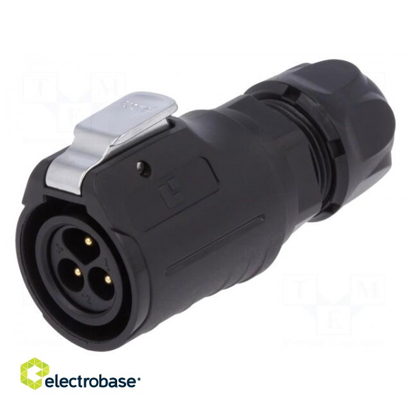 Connector: circular | plug | size 16 | 02 | male | PIN: 3 | with latch image 1