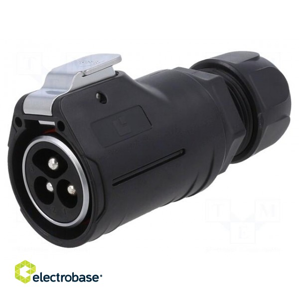 Connector: circular | plug | size 28 | 02 | male | PIN: 3 | with latch image 1