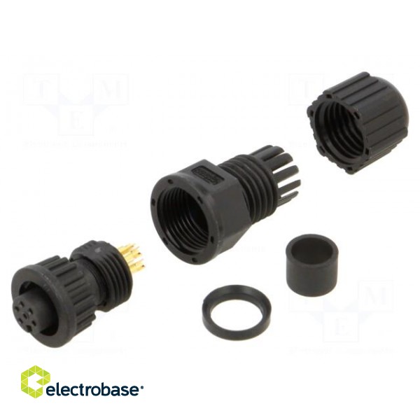 Connector: circular | plug | size A | female | PIN: 6 | bayonet | 2A | IP67