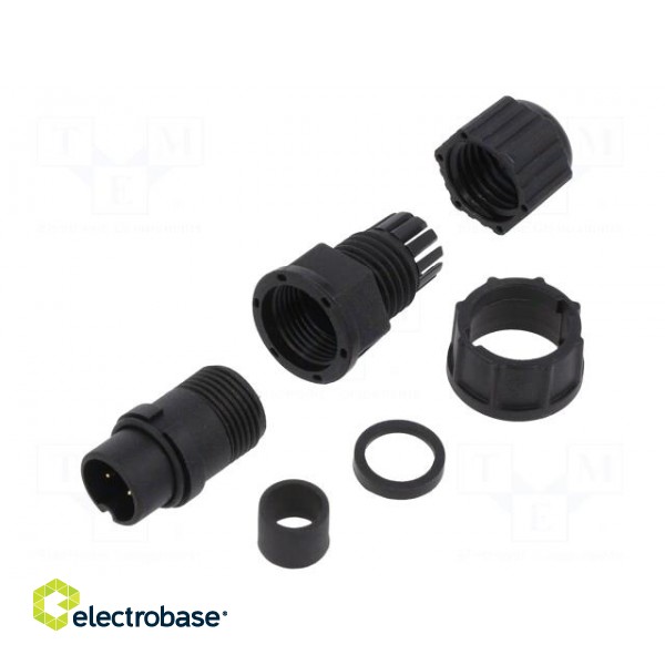 Connector: circular | plug | size B | male | PIN: 2 | 5A | IP67 | 4.5÷6.5mm image 1