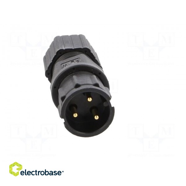 Connector: circular | plug | size D | male | PIN: 3 | gold-plated | 20A image 9