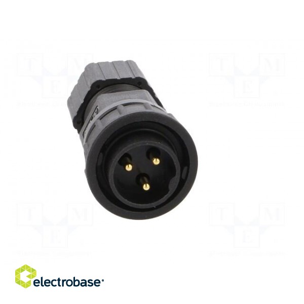 Plug | Connector: circular | size D | male | PIN: 3 | gold-plated | 20A image 9