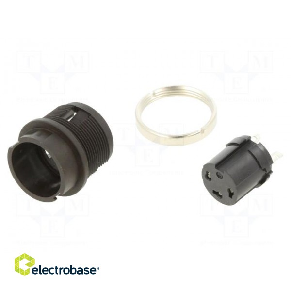 Connector: circular | socket | 678 | female | PIN: 3 | silver plated | 7A image 1