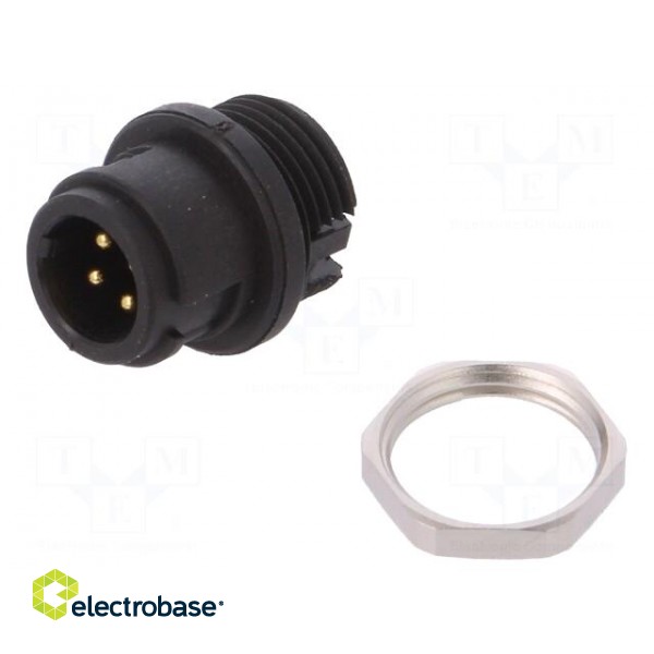 Socket | Connector: circular | 710 | male | PIN: 4 | unshielded | 3A | IP40 image 1