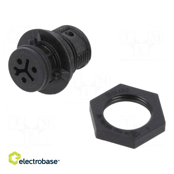 Connector: circular | socket | RST | female | PIN: 3 | silver plated | 8A image 1