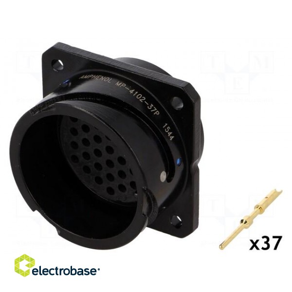 Socket | Size: 16 | Connector: circular | MP-41 | male | PIN: 37 | 13A | IP67 image 1