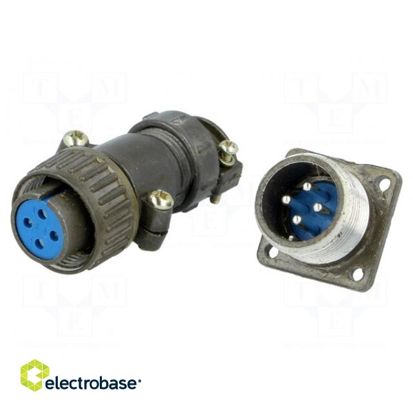Socket,plug | Connector: circular | DS1110-08 | male,female | PIN: 4 image 2