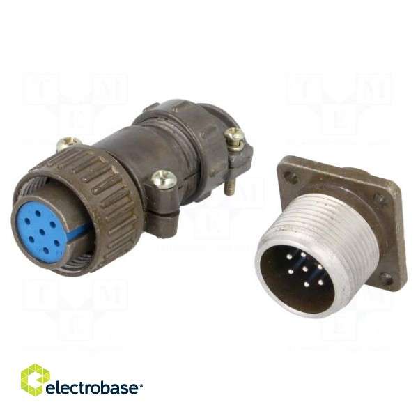 Socket,plug | Connector: circular | DS1110-08 | male,female | PIN: 7 paveikslėlis 1