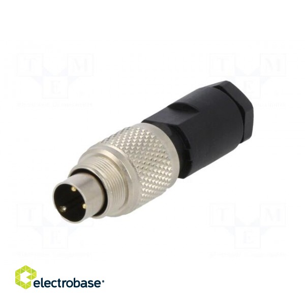 Connector: M9 | plug | male | Plating: gold-plated | 125V | IP67 | PIN: 3 image 2