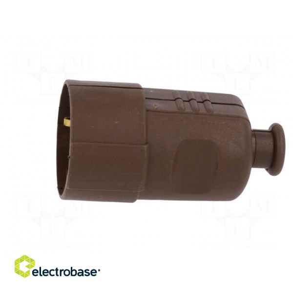 Connector: AC supply | female | socket | 2P+PE | 230VAC | 16A | brown фото 3