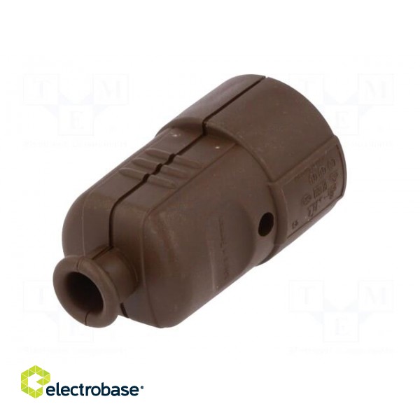 Connector: AC supply | female | socket | 2P+PE | 230VAC | 16A | brown paveikslėlis 6