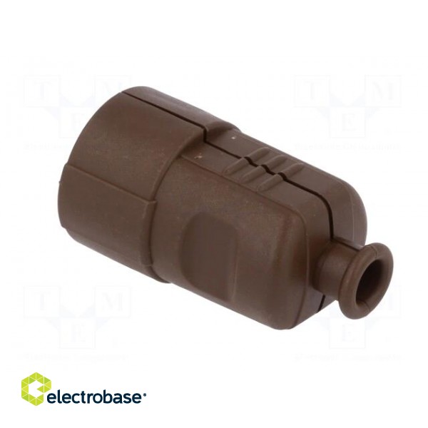 Connector: AC supply | female | socket | 2P+PE | 230VAC | 16A | brown paveikslėlis 4