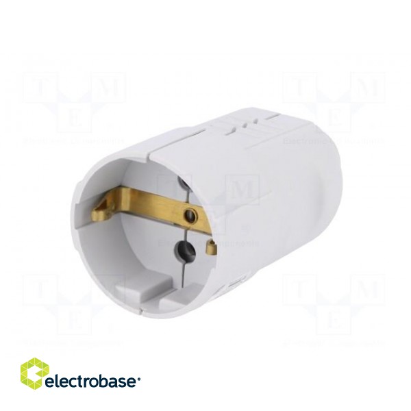 Connector: AC supply | female | socket | 2P+PE | 230VAC | 16A | grey | IP20 image 2