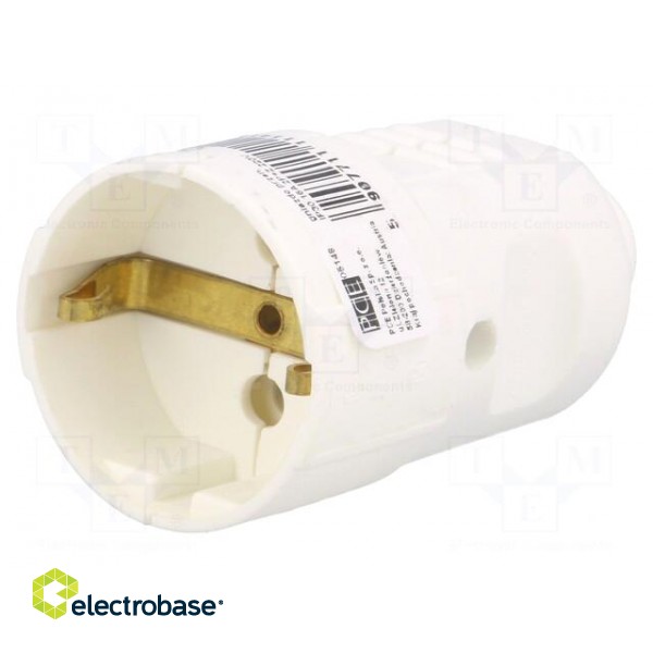 Connector: AC supply | female | socket | 2P+PE | 230VAC | 16A | white image 1