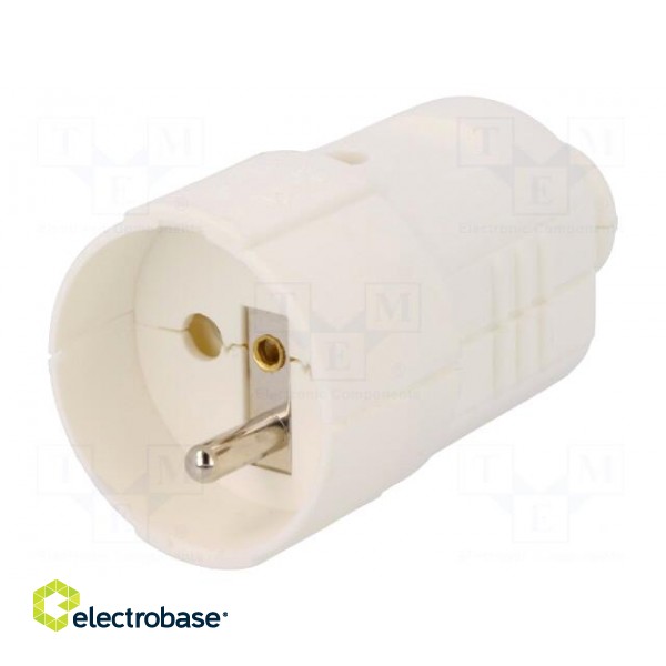 Connector: AC supply | female | socket | 2P+PE | 230VAC | 16A | white paveikslėlis 1