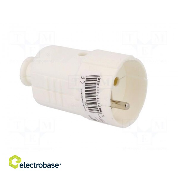 Connector: AC supply | female | socket | 2P+PE | 230VAC | 16A | white paveikslėlis 8