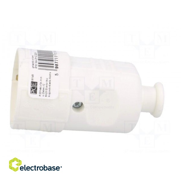 Connector: AC supply | female | socket | 2P+PE | 230VAC | 16A | white image 3