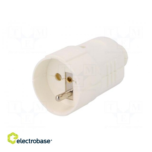 Connector: AC supply | female | socket | 2P+PE | 230VAC | 16A | white image 2