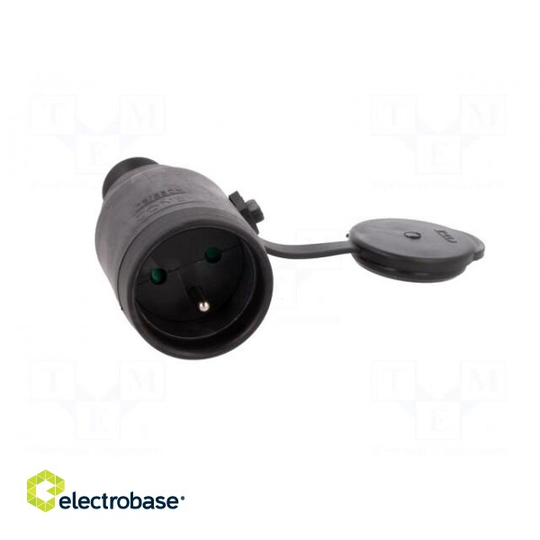 Connector: AC supply | female | socket | 2P+PE | 250VAC | 16A | black paveikslėlis 9