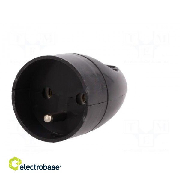 Connector: AC supply | female | socket | 2P+PE | 250VAC | 16A | black image 2