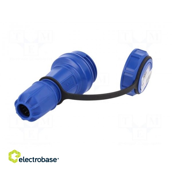 Connector: AC supply | female | socket | 2P+PE | 250VAC | 16A | blue image 6