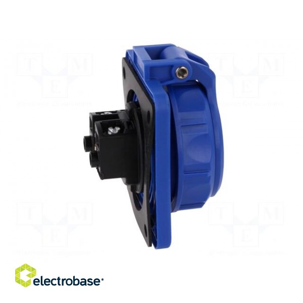 Connector: AC supply | female | socket | 2P+PE | 250VAC | 16A | blue paveikslėlis 7