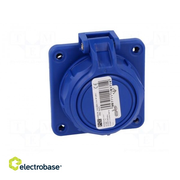 Connector: AC supply | female | socket | 2P+PE | 250VAC | 16A | blue paveikslėlis 9