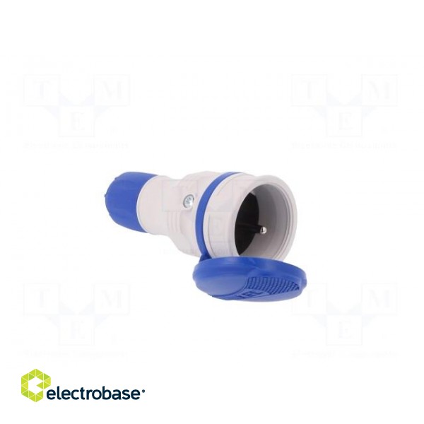 Connector: AC supply | female | socket | 2P+PE | 250VAC | 16A | blue,grey фото 8