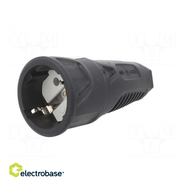 Connector: AC supply | female | socket | 2P+PE | 250VAC | 16A | for cable image 2